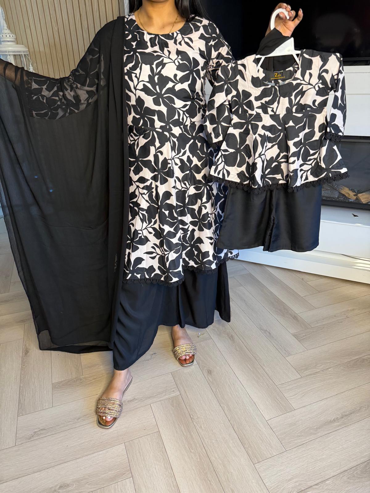 Hinan 2pc Mother & Daughter Umbrella Frock