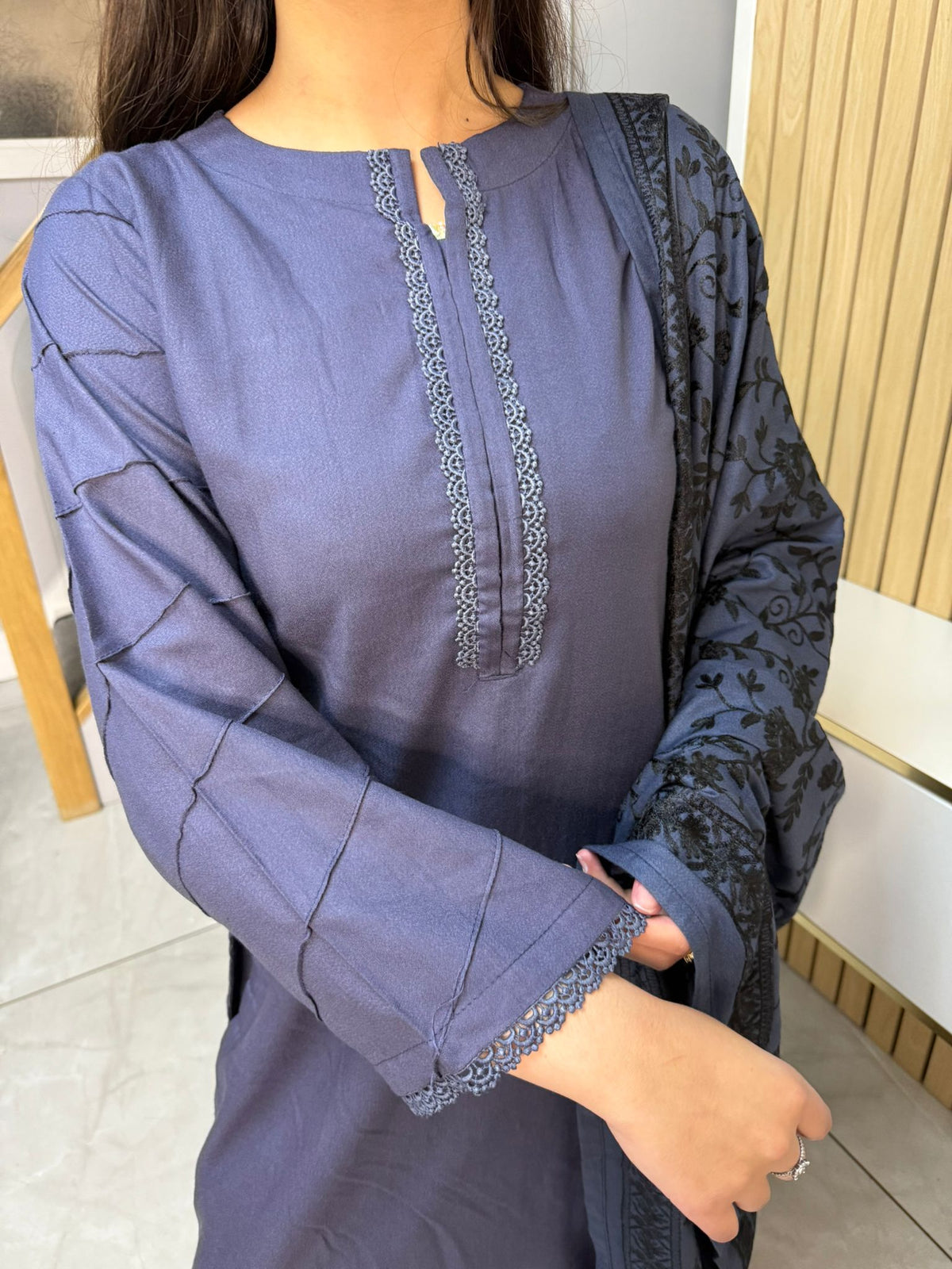 Noor Zahra 3pc Dhannak Suit With Embroidered Shawl