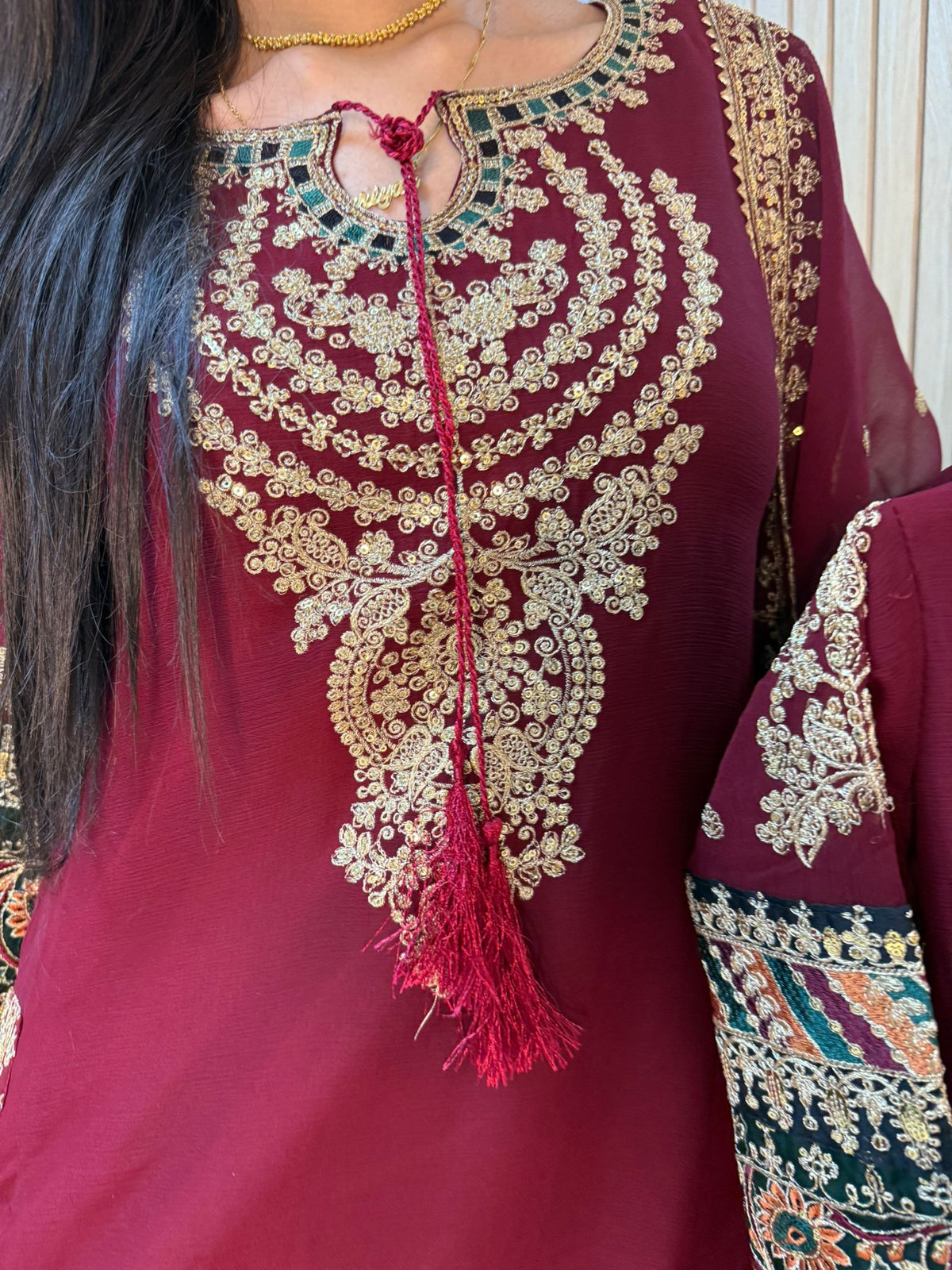Nain Tara  3pc Mother & Daughter chiffon Suit With Plazzo