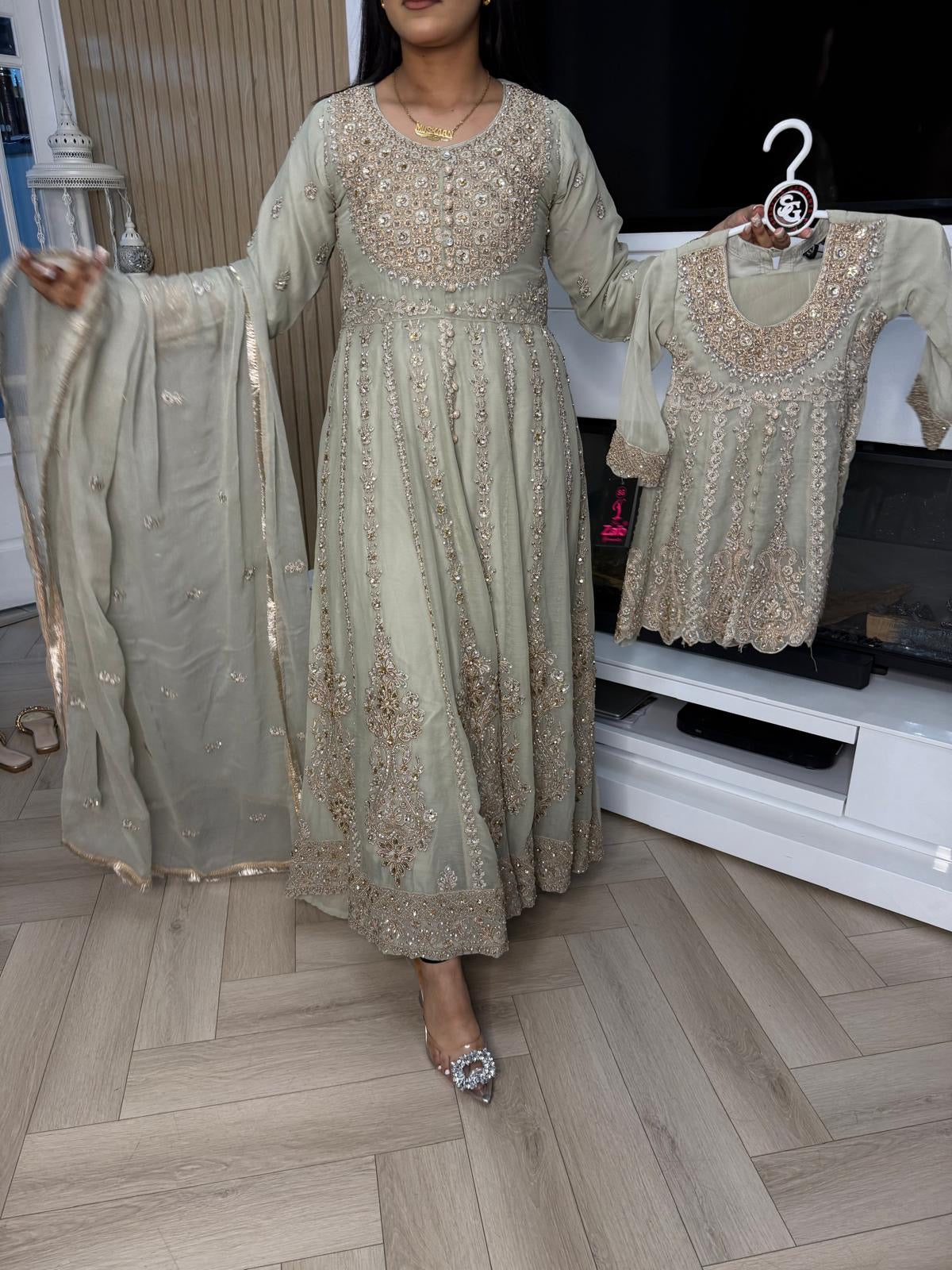 Felisha 3pc Mother & Daughter Frock