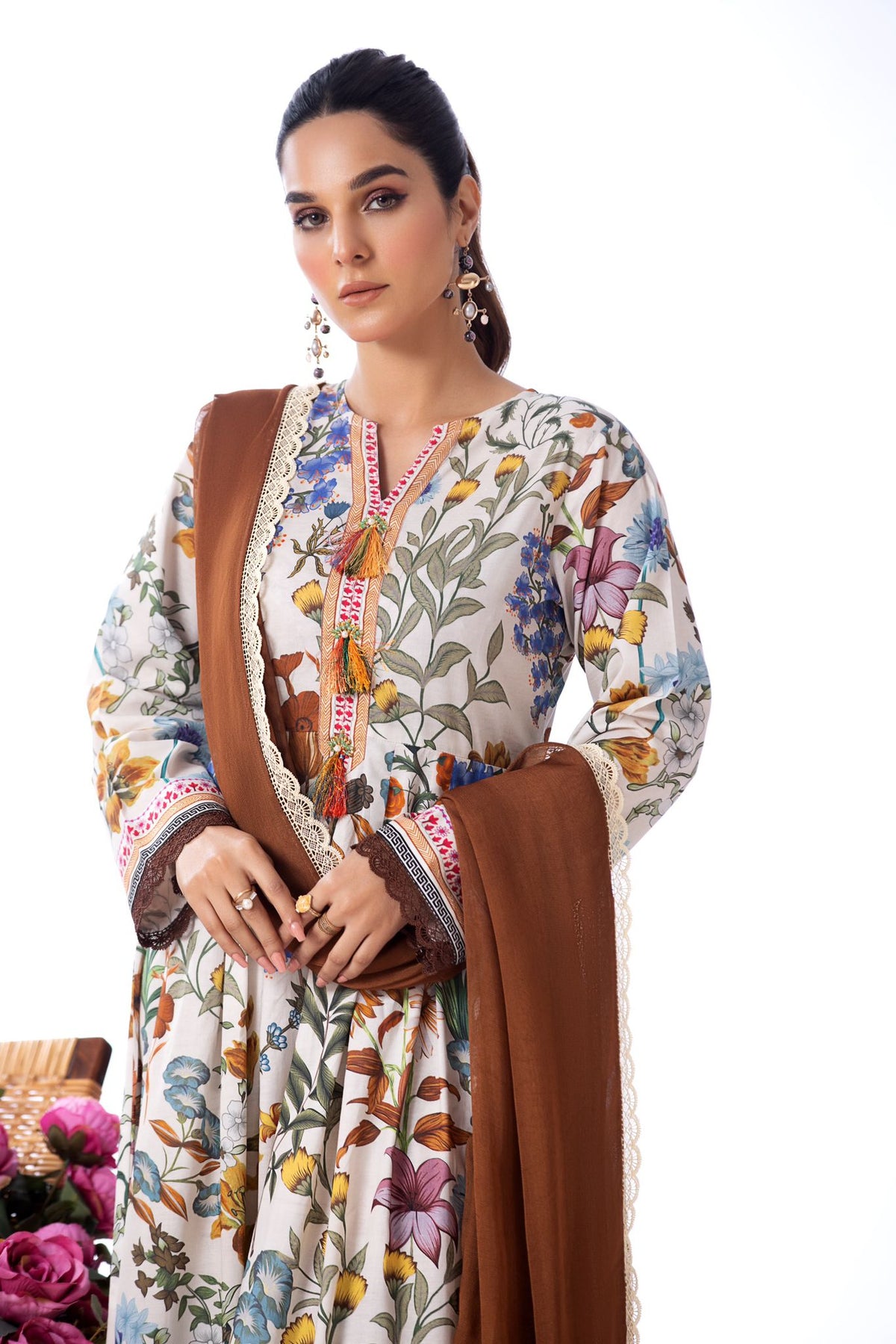 Heera’s Eid 2024 - Off White Multi Floral