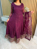 Sangeet 3PC Fancy Maxi dress in chiffon material