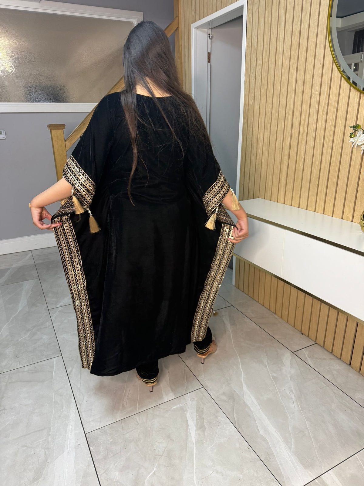 Mirror Velvet 2pc Kaftaan with Matching Trouser