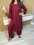 Rashida 2pc Dhanak Co-Ord 42” Length