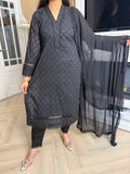 Saman 3pc Cotton Suit With Lace Detailing D2-C3