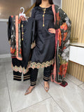Jaanvi 3pc Mother and Daughter Silk suit U3-E6