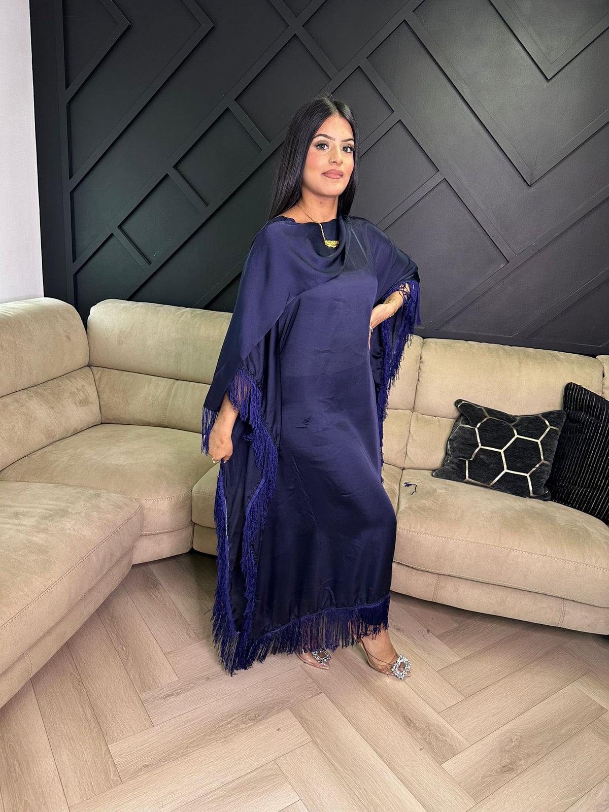 Raniya’s Silk Kaftaan - Navy