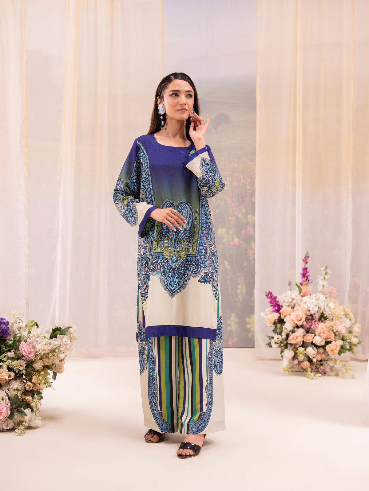 Rose Poly Lawn 2pc Co-Ord by Raniya.H