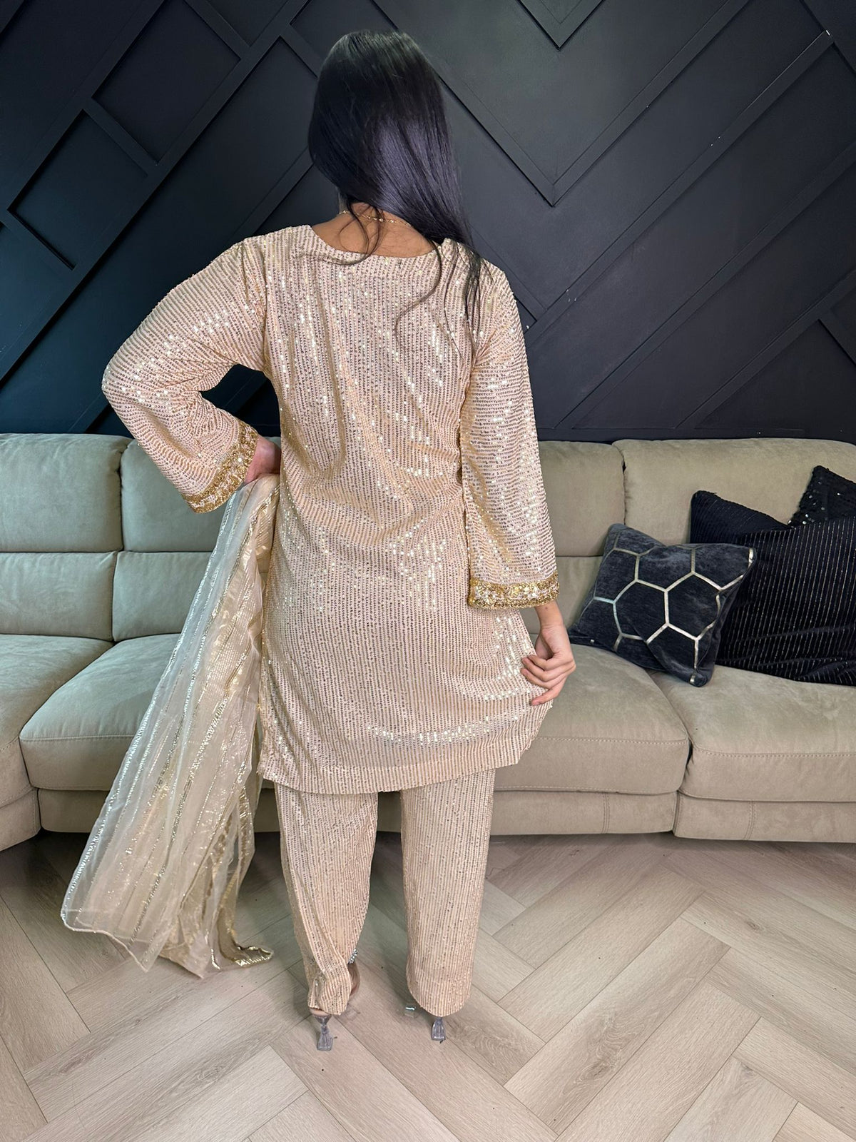 Kareena Sequin Suit  - Gold
