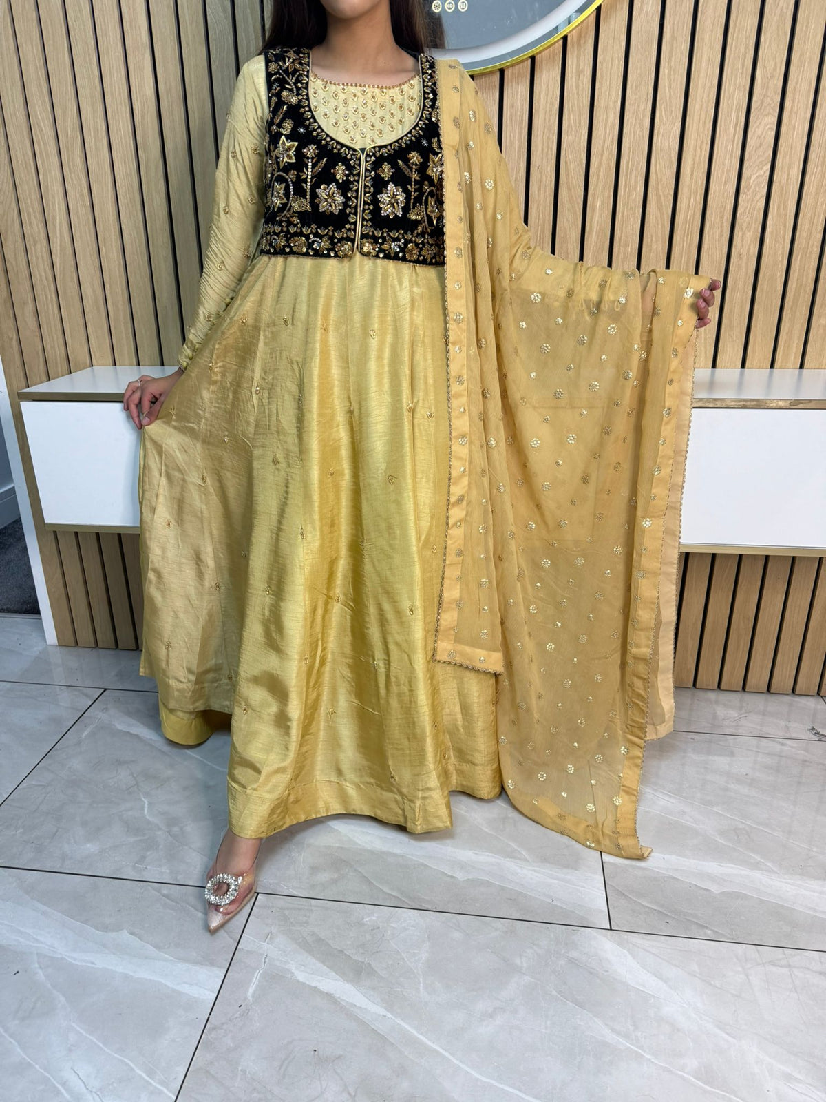 Rehma Luxury 3pc Silk Suits with Embroidered Velvet Koti