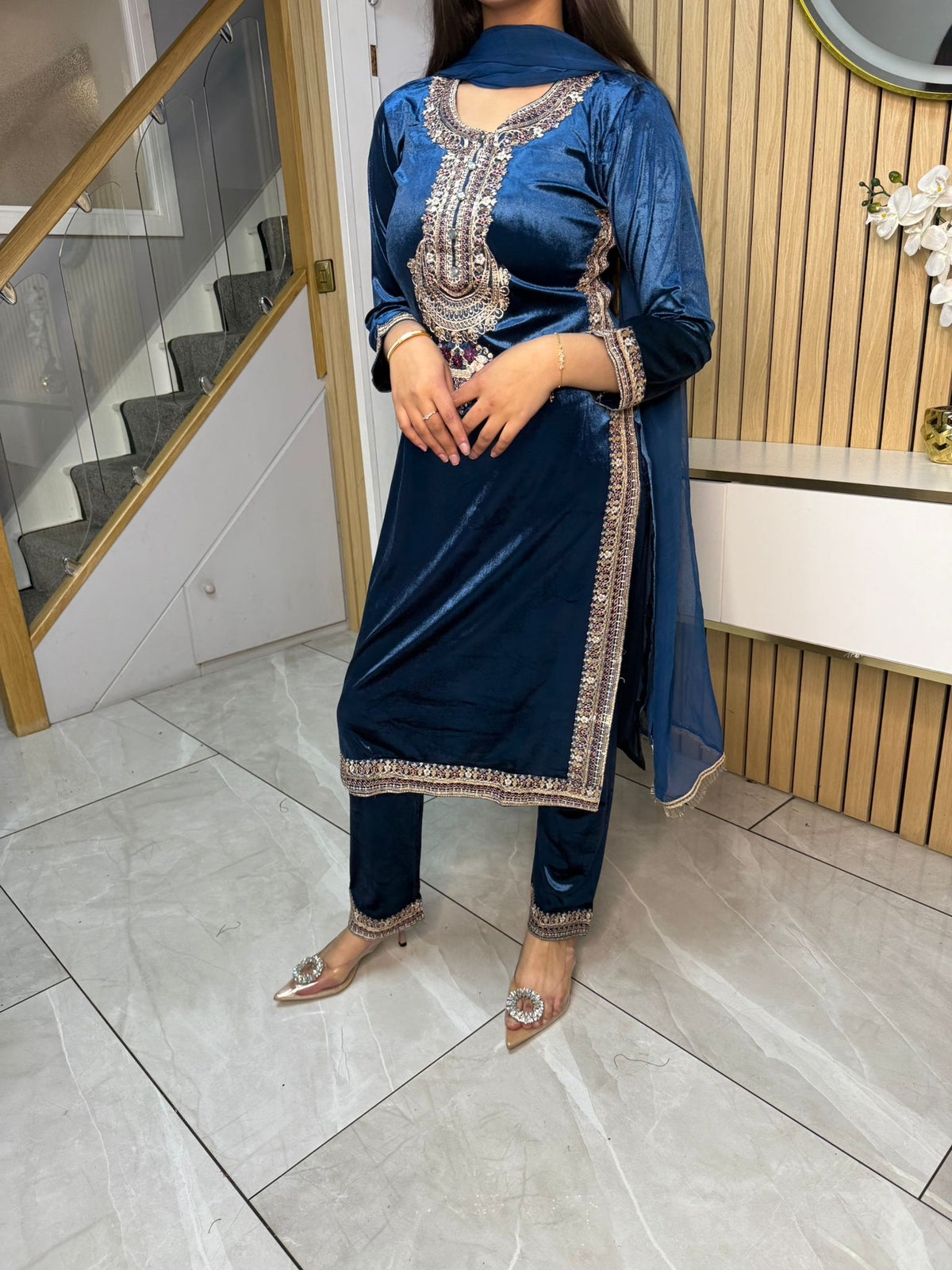 Saher Velvet 3pc Mother & Daughter Suits