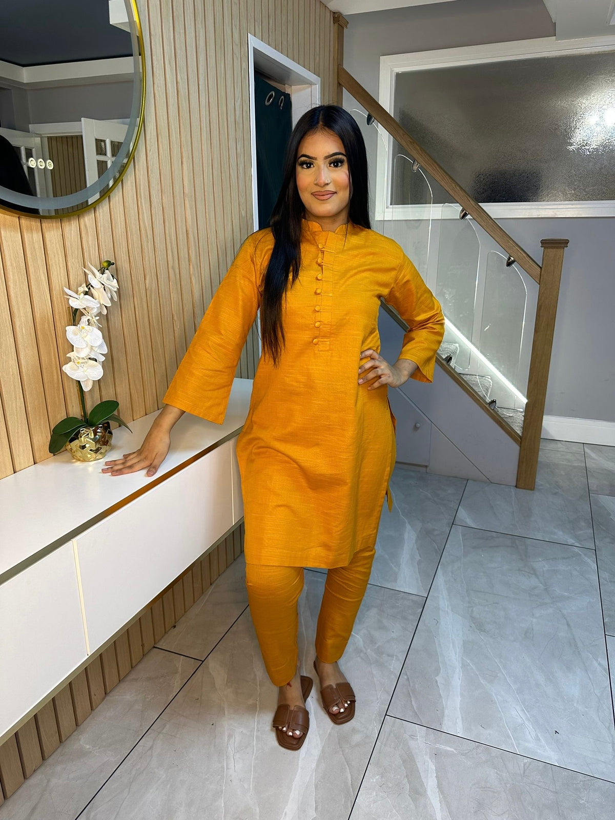 Tamina Khaddar Co-ord - Mustard