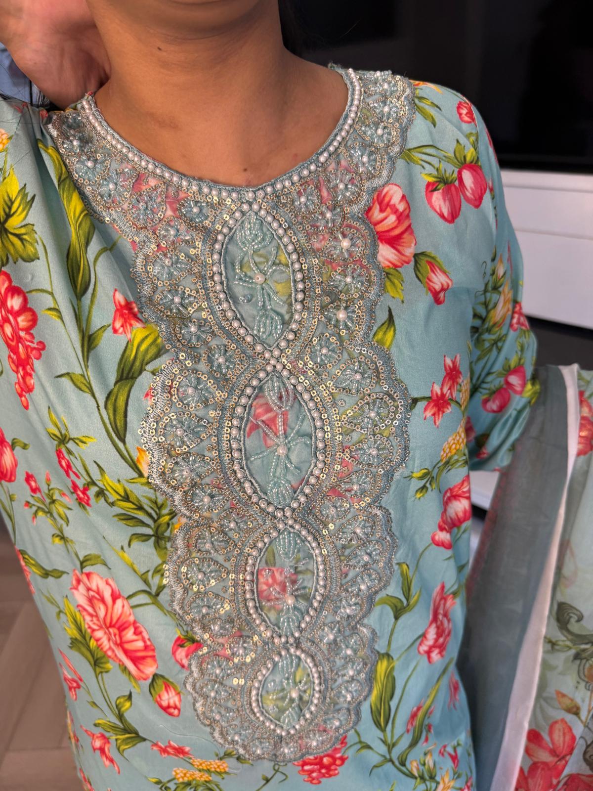 Adeela 3pc Printed Lawn Suit