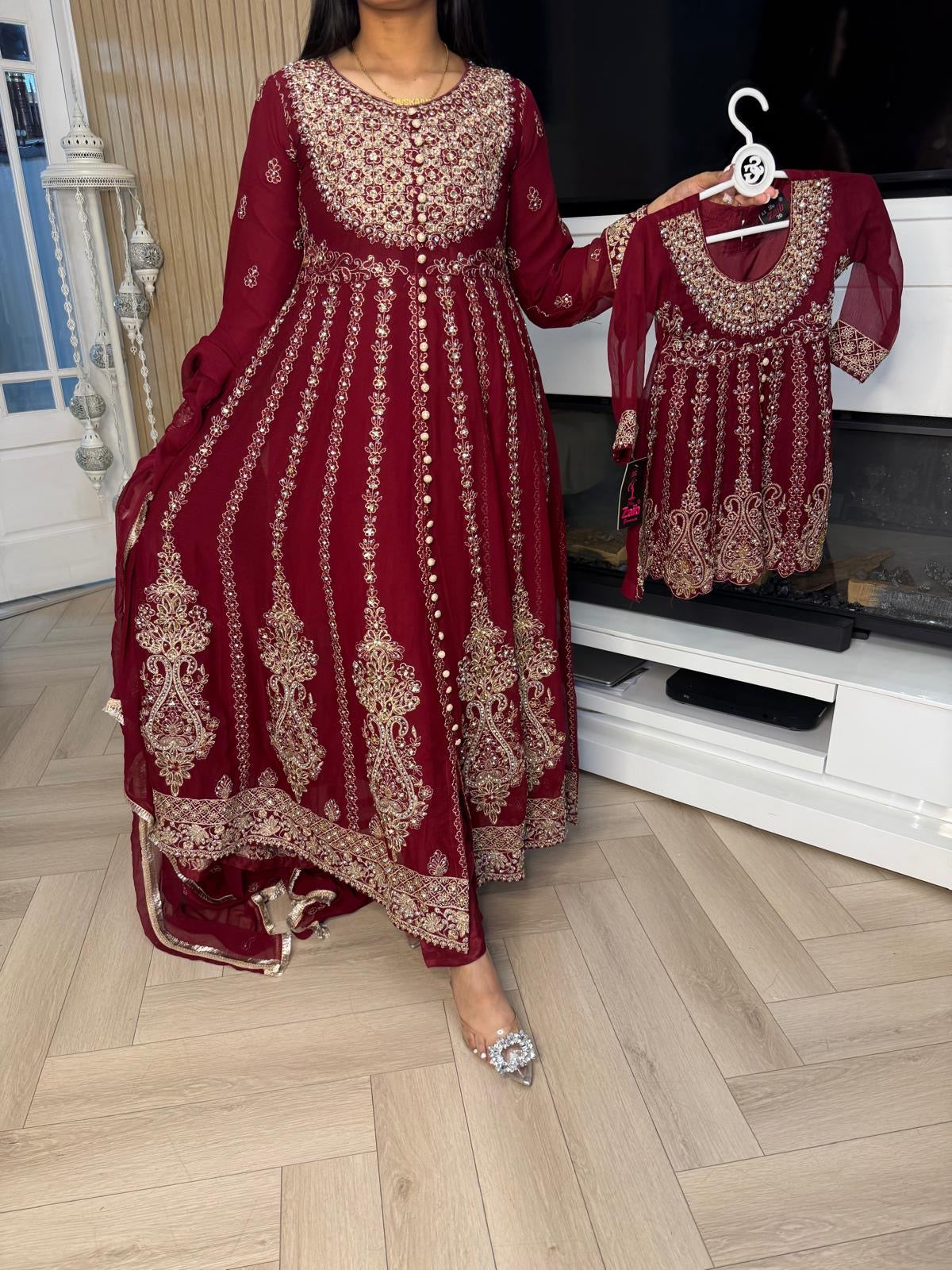 Felisha 3pc Mother & Daughter Frock