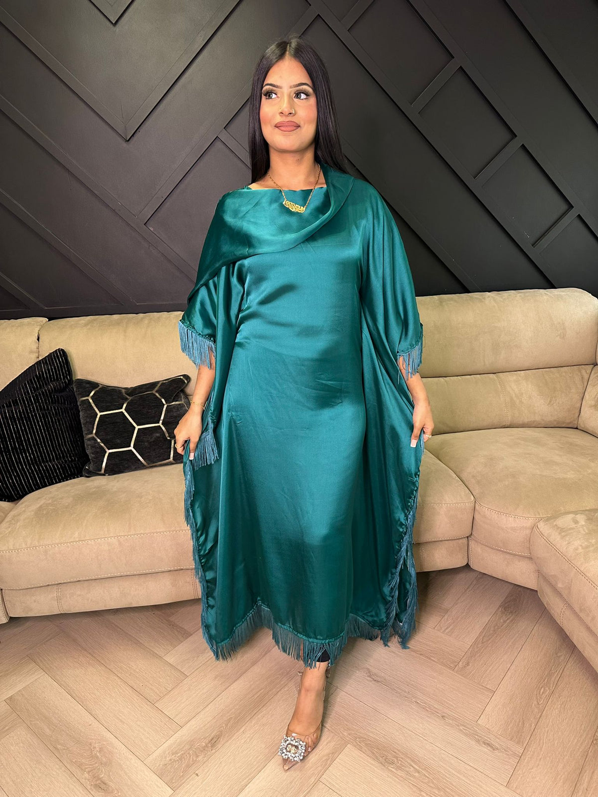 Raniya’s Silk Kaftaan - Turquoise