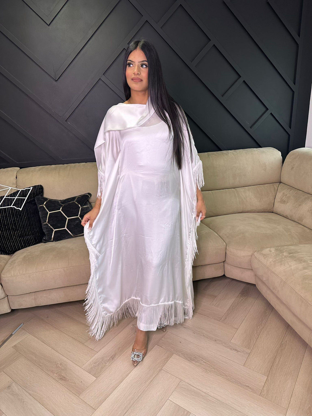 Raniya’s Silk Kaftaan - White