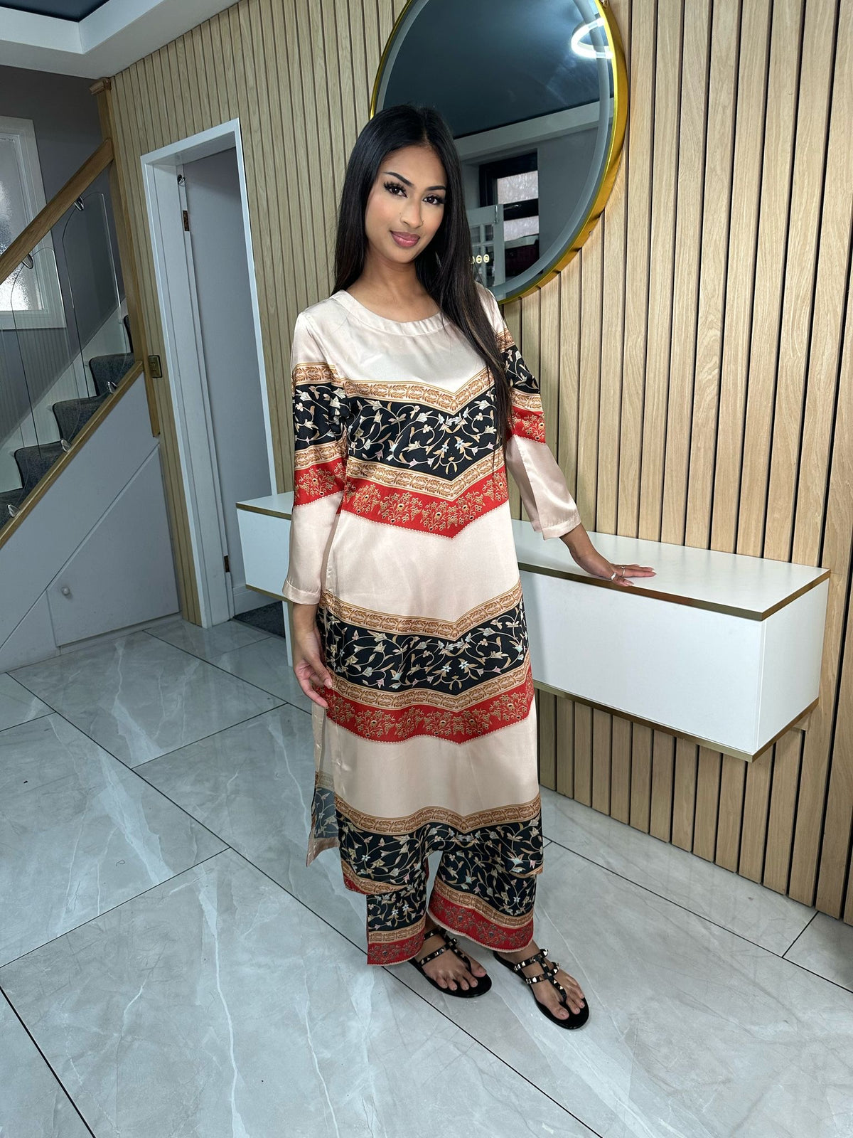 Fizza Printed 2pc Silk Co-Ord