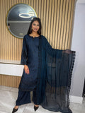 Maisey 3pc Linen Suit With Plazzo
