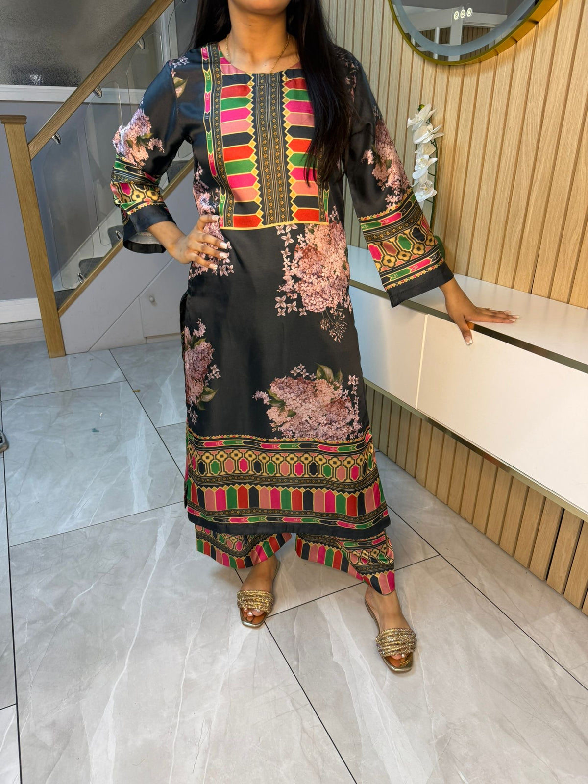 Fizza Printed 2pc Silk Co-Ord