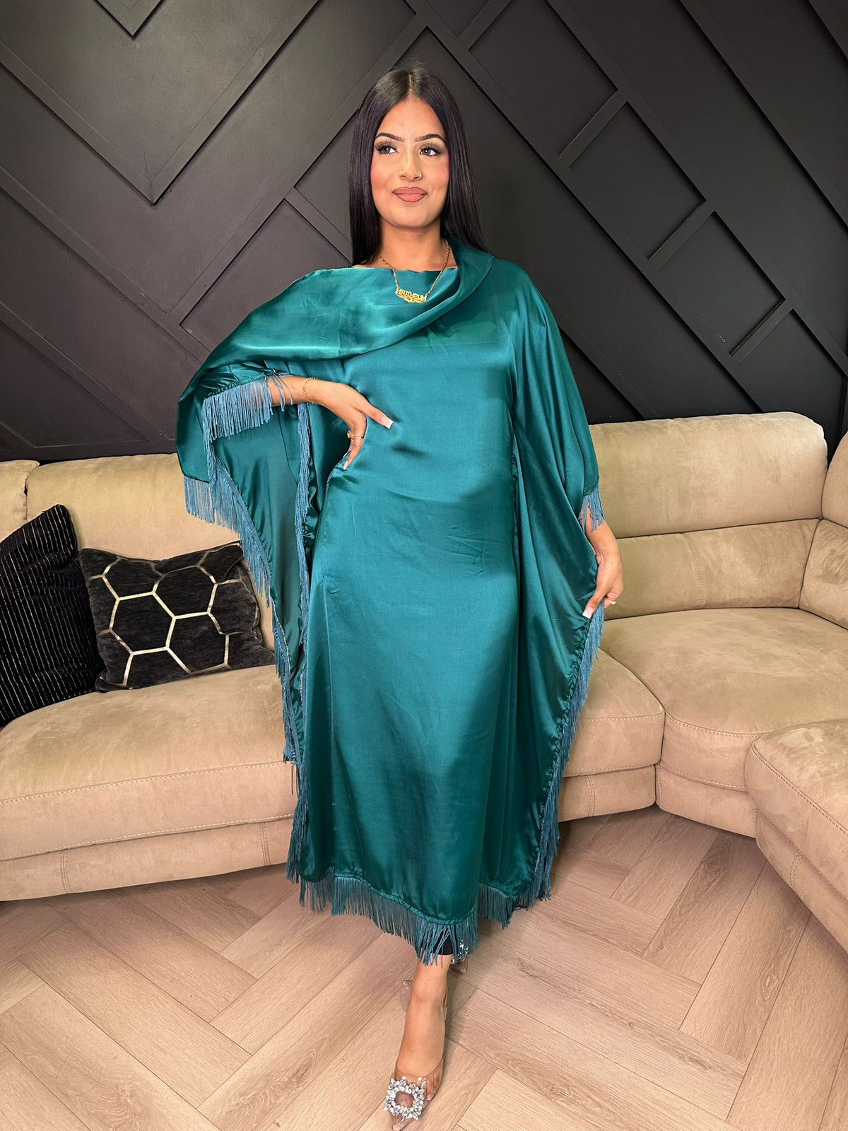 Raniya’s Silk Kaftaan - Turquoise