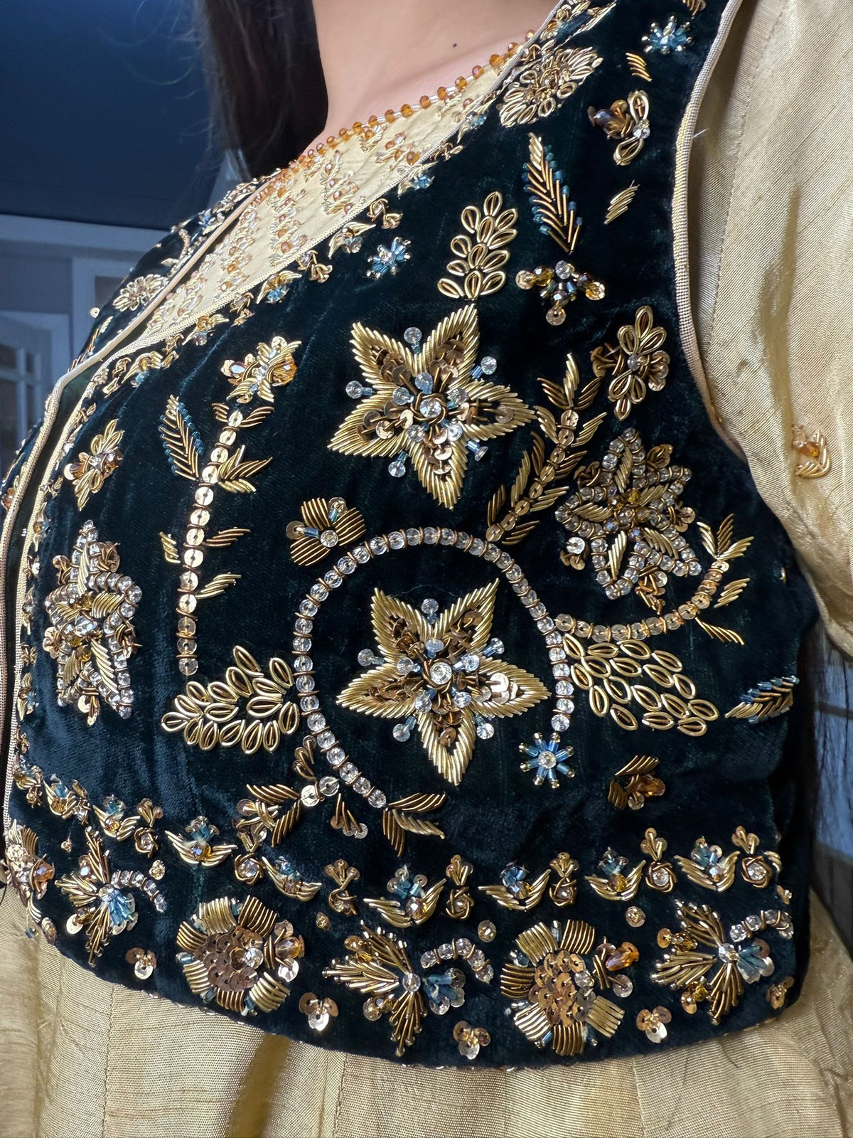 Rehma Luxury 3pc Silk Suits with Embroidered Velvet Koti