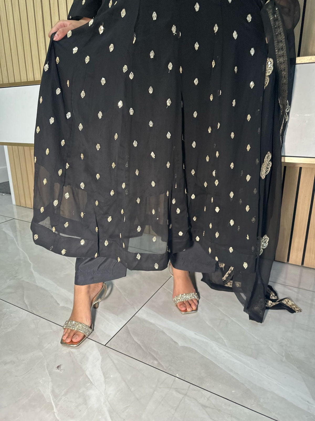 Nawal 3pc Chiffon Sequin Maxi