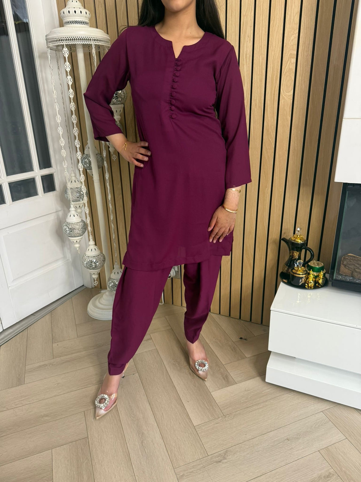 Nazeera 2pc Georgette Button Co-Ord U3-A4