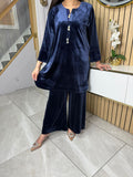 Shaheen Velvet 2Pc - Short Dress with Plazzo Bottom U5-B5