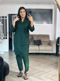 Mira Pocket Khaddar Co-ord - Emerald D2-E3