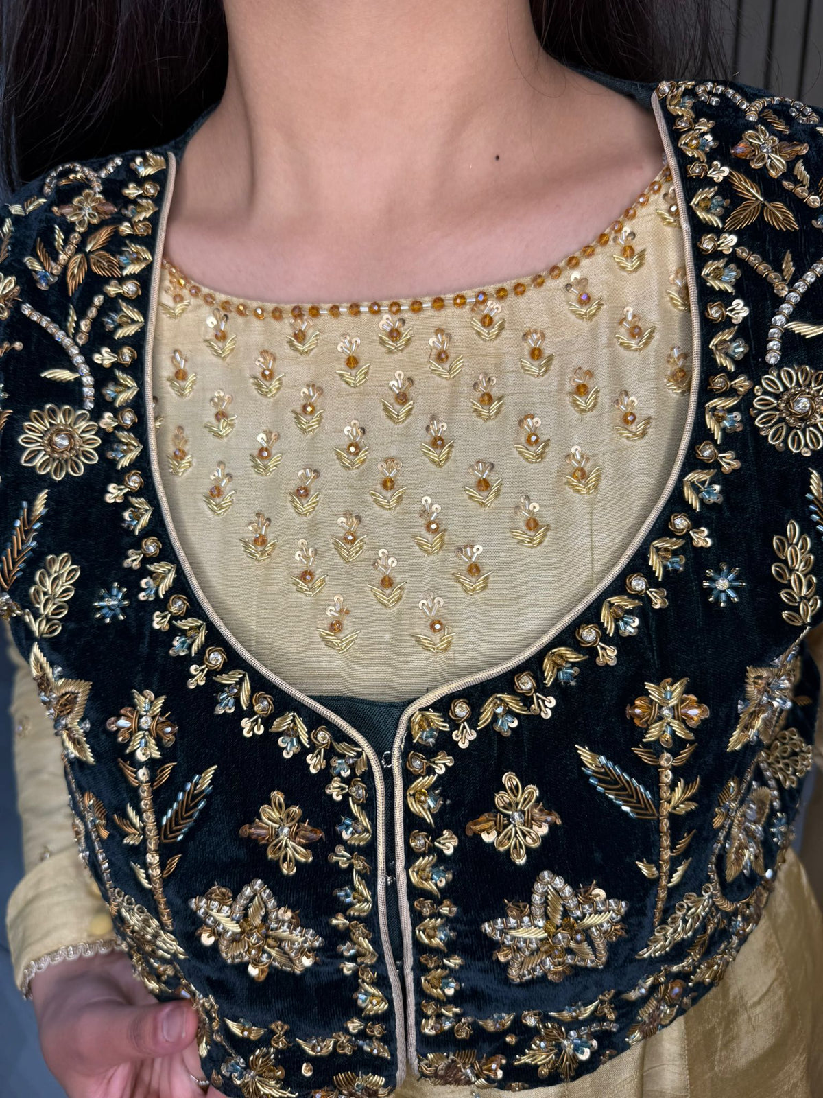 Rehma Luxury 3pc Silk Suits with Embroidered Velvet Koti
