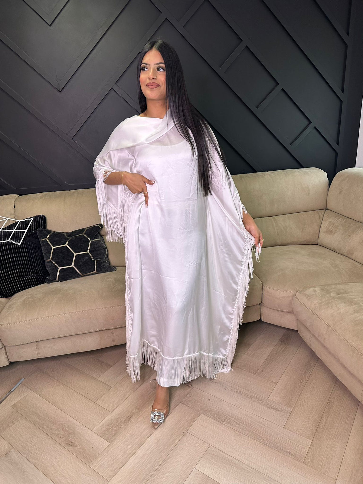 Raniya’s Silk Kaftaan - White