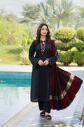 Zille Huma 3pc Dhannak Suit With Wool Shawl U4-A3