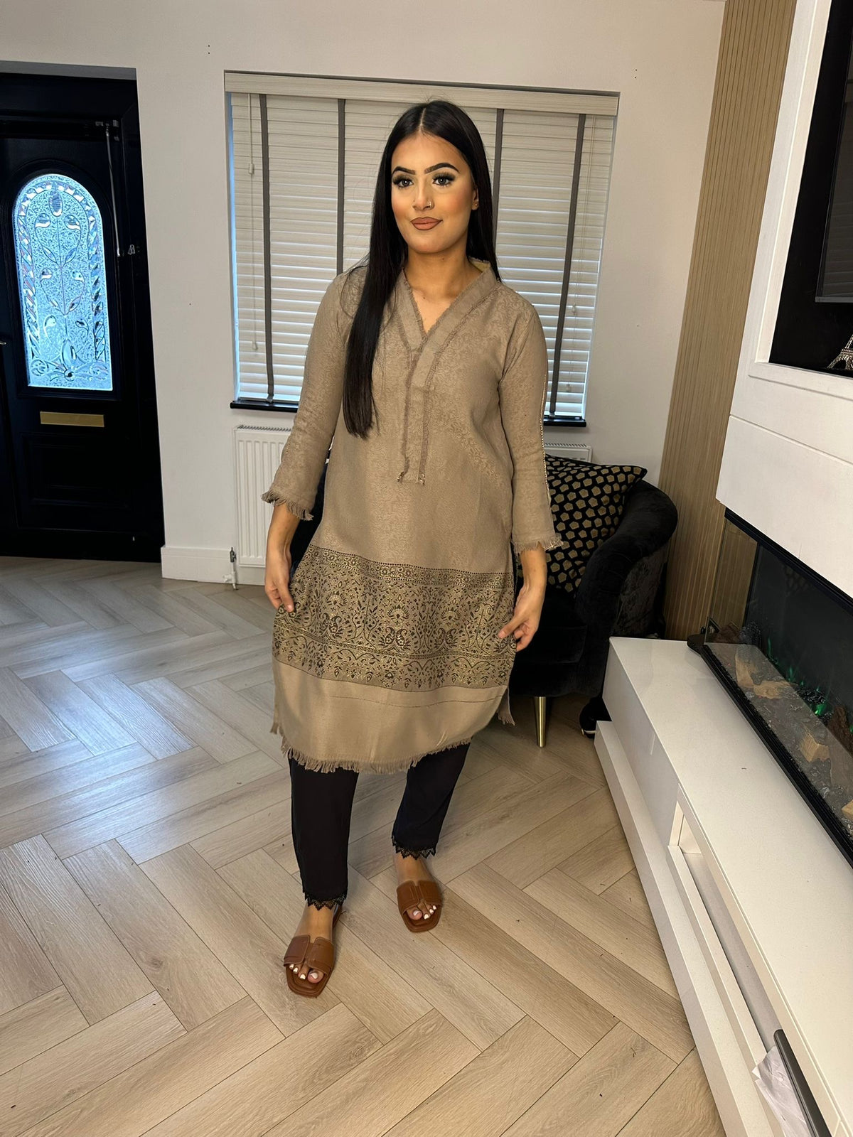 Pashmina Stitched 1pc Kurta