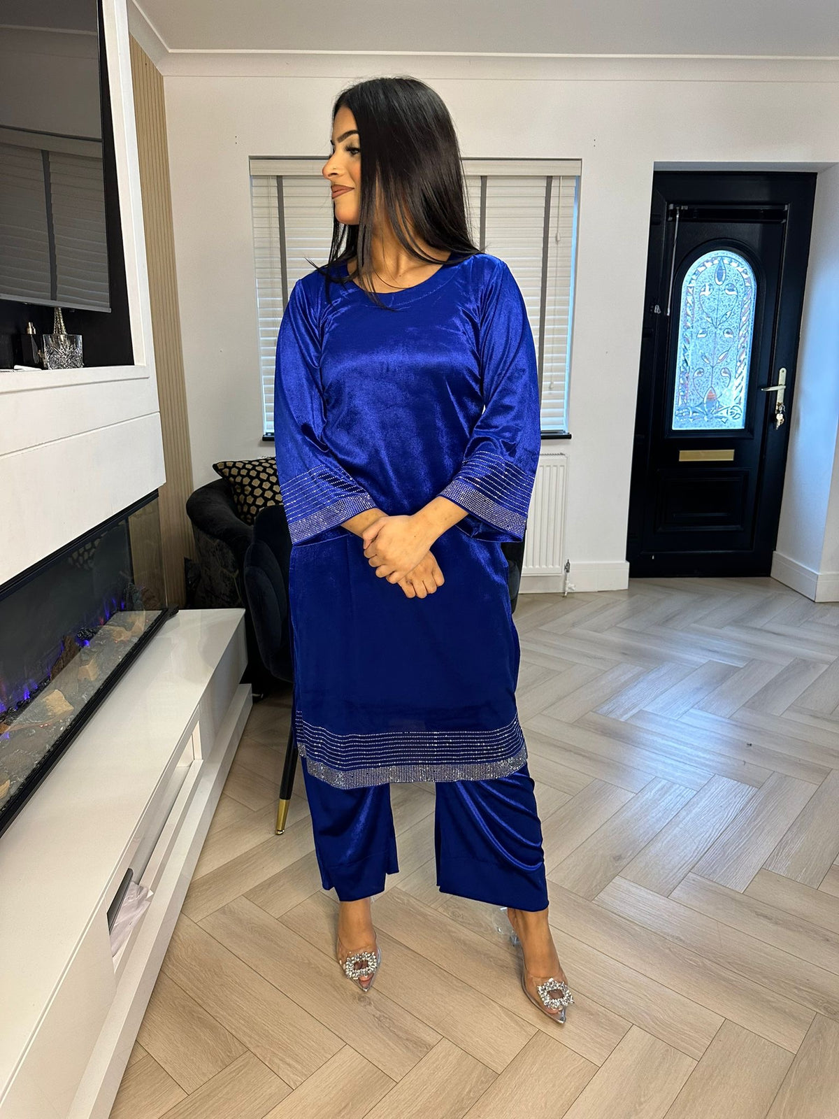 Diamond Velvet 2Pc - Royal Blue