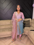 Kanwal Shimmer Suit  - Pink & Blue U2-F1