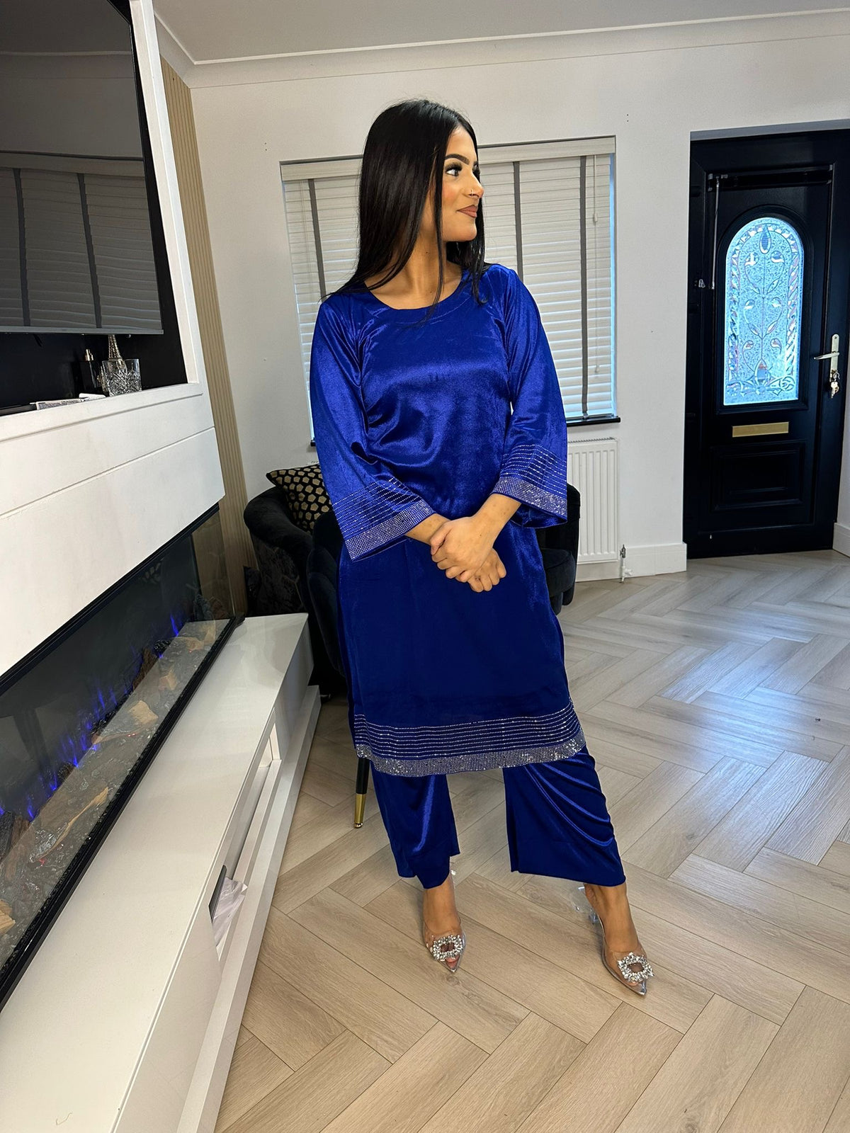 Diamond Velvet 2Pc - Royal Blue