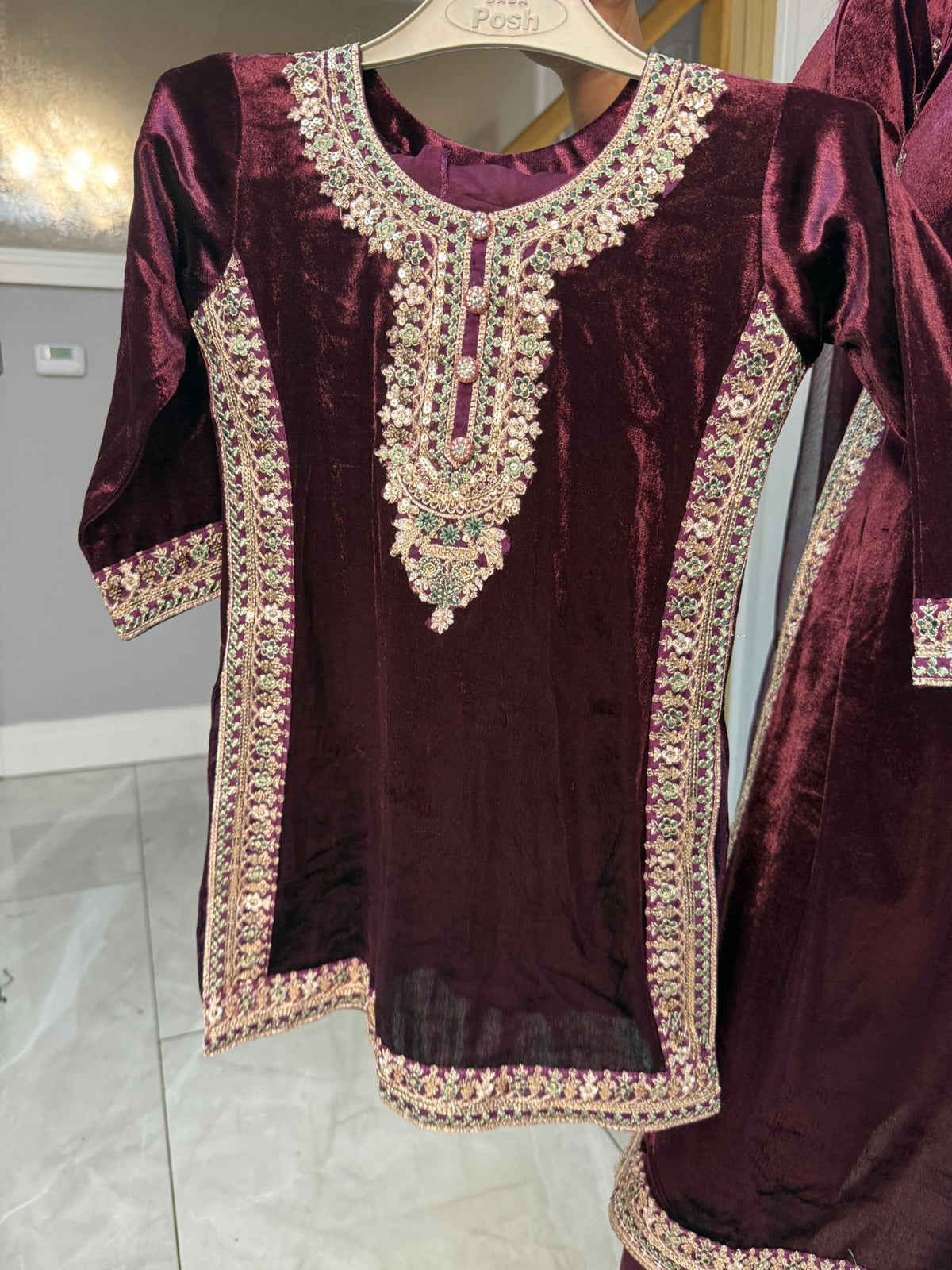 Saher Velvet 3pc Mother & Daughter Suits