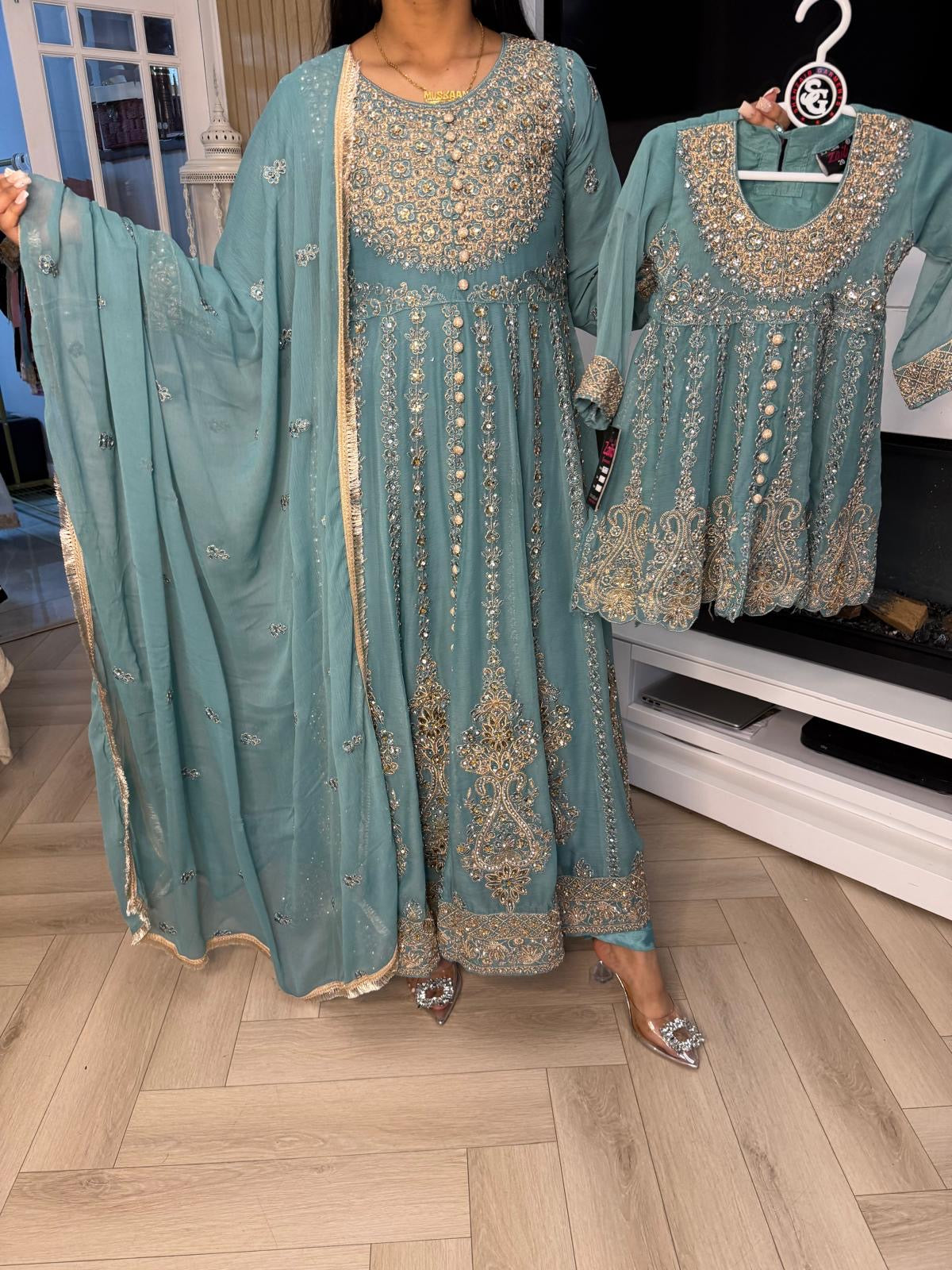 Felisha 3pc Mother & Daughter Frock