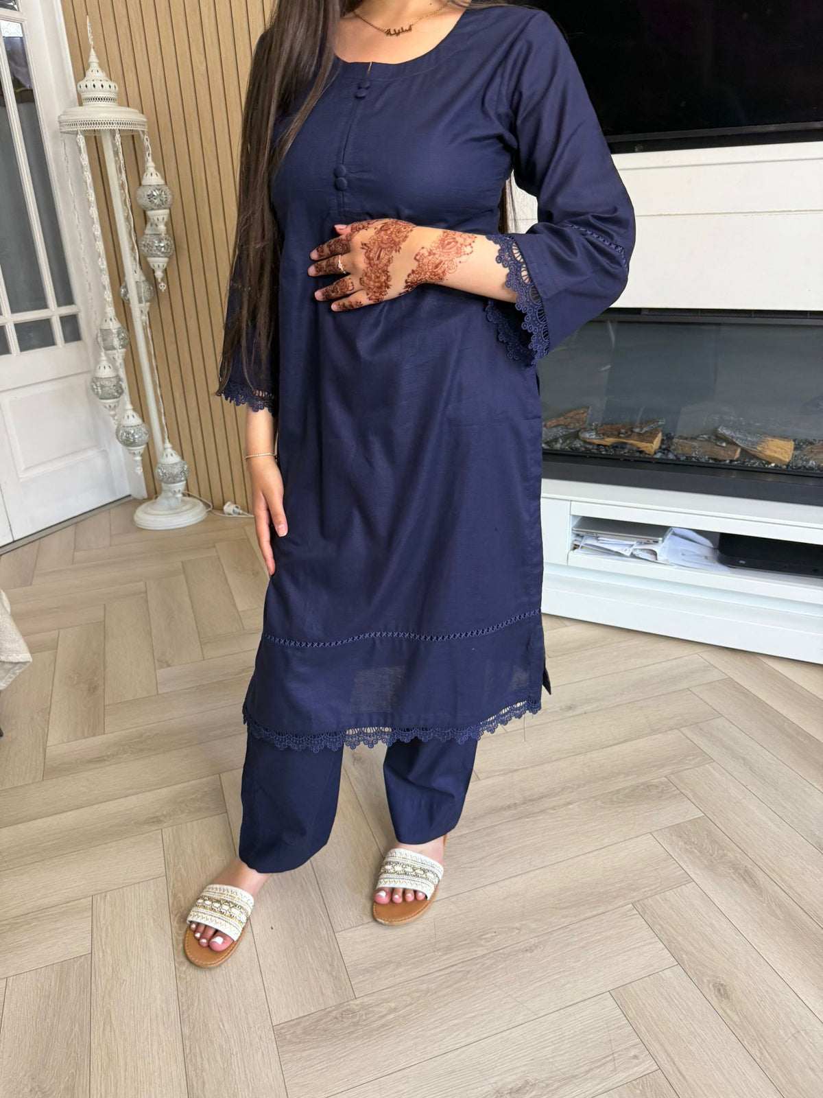 Nova Cotton Button Neck 2pc Co-ord