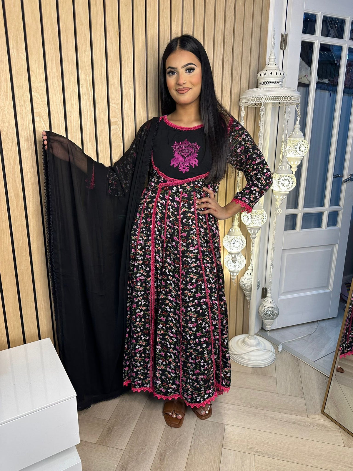 Miral Anarkali - Black & Pink