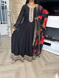 Falak 2pc Indian Silk Dress with Floral Dupatta D2-I3/4