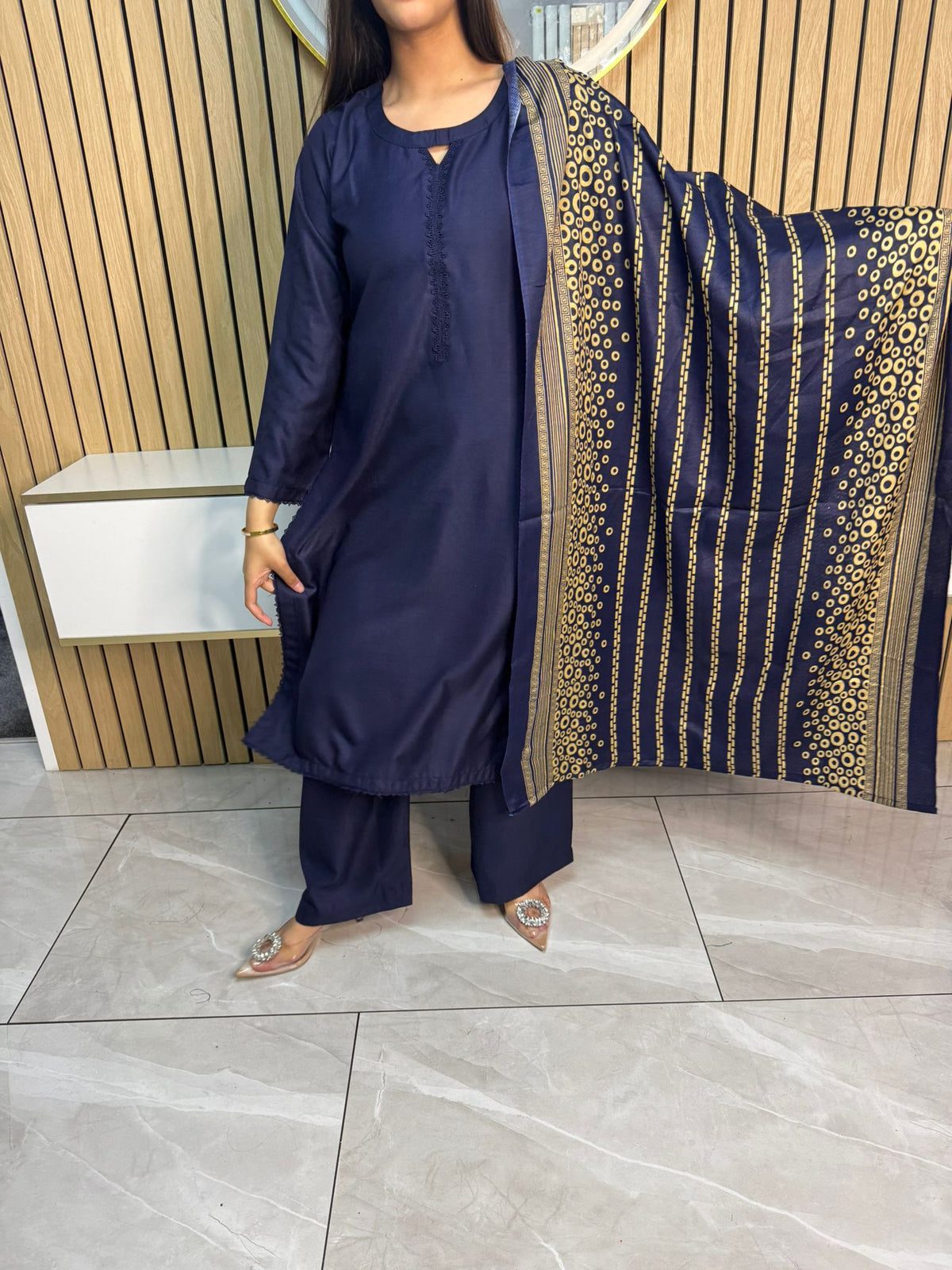 Haya 3pc Dhannak suit with Wool Shawl aww
