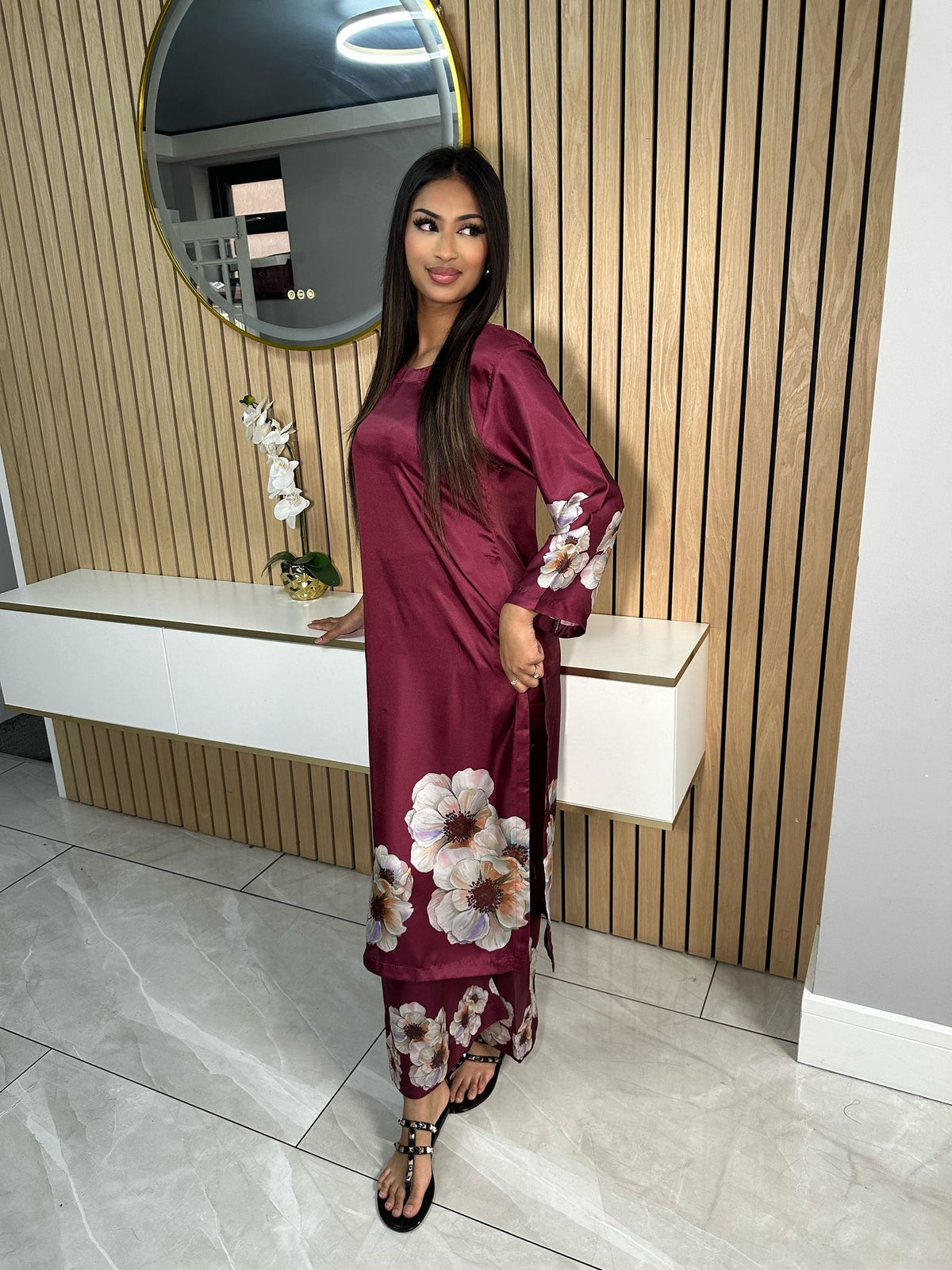 Fizza Printed 2pc Silk Co-Ord