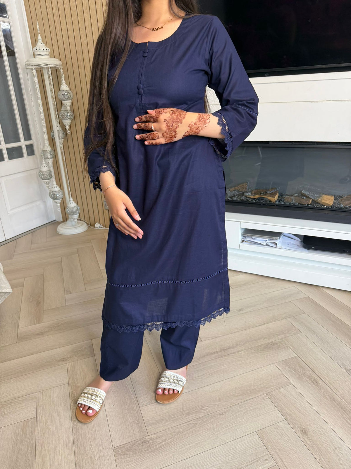Nova Cotton Button Neck 2pc Co-ord