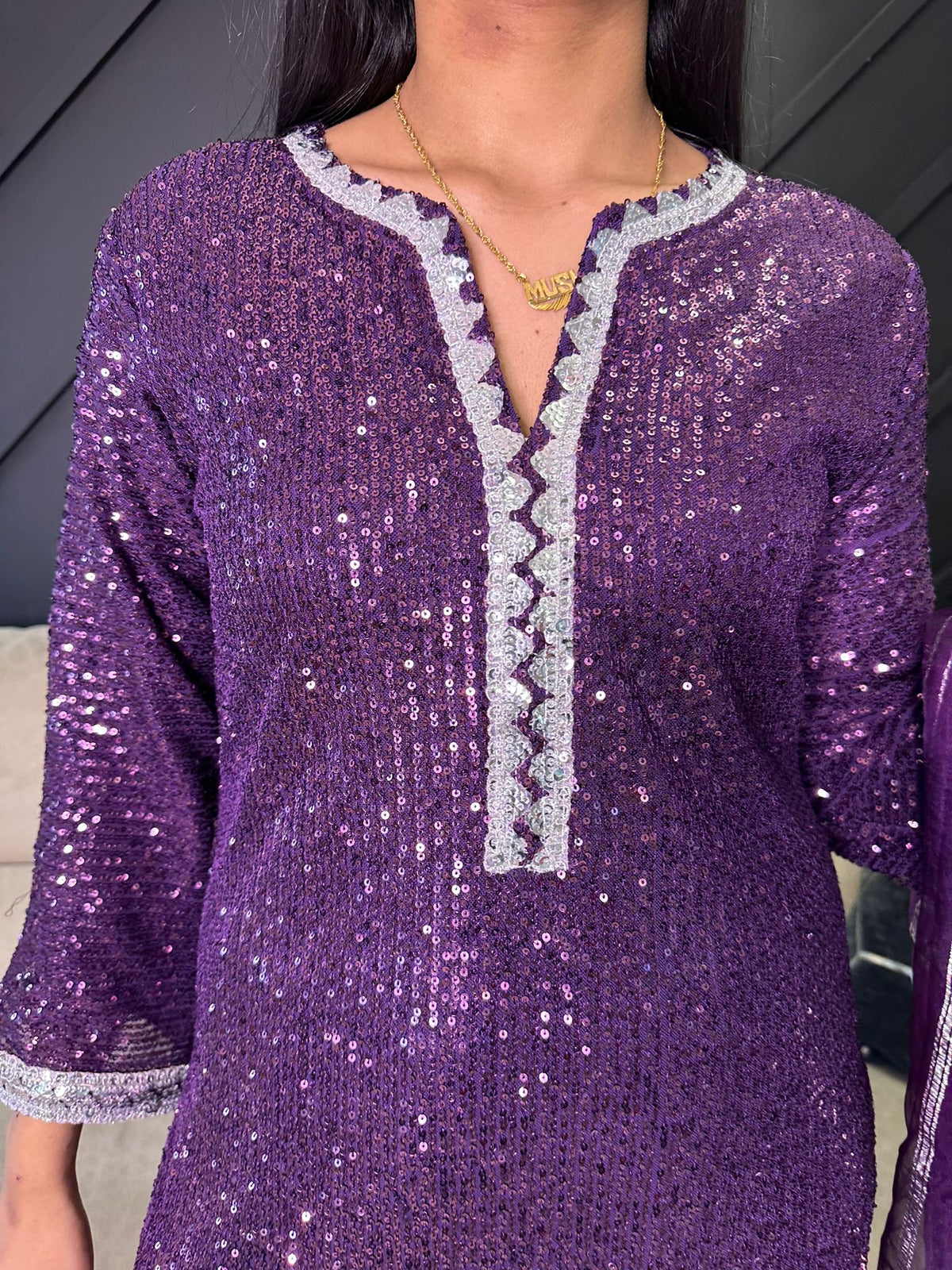 Kareena Sequin Suit  - Purple