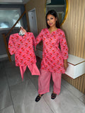 Gulnaz 2pc Mother and Daughter Printed Shalwar Suit With Corset Back