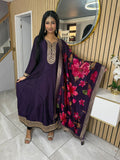 Inaya 2pc Indian Silk Dress with Floral Dupatta U3-A5