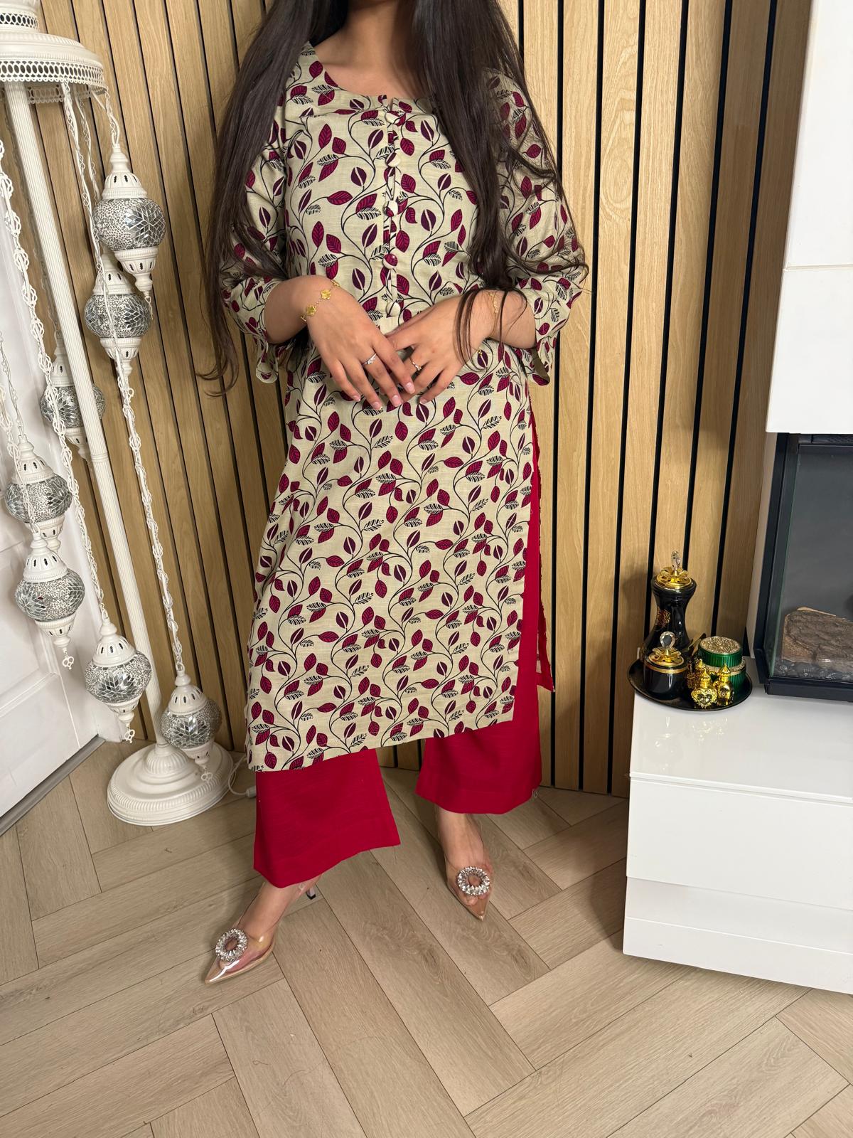 Shela 2pc Soft Khaddar - Printed kameez With  D2-B2