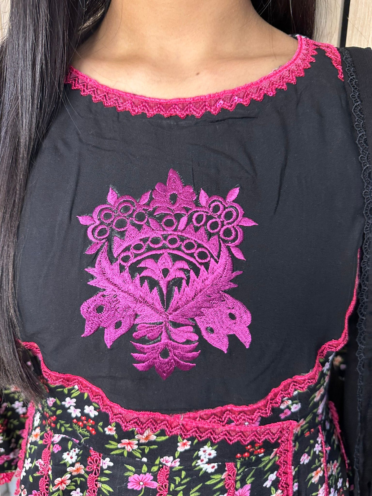 Miral Anarkali - Black & Pink