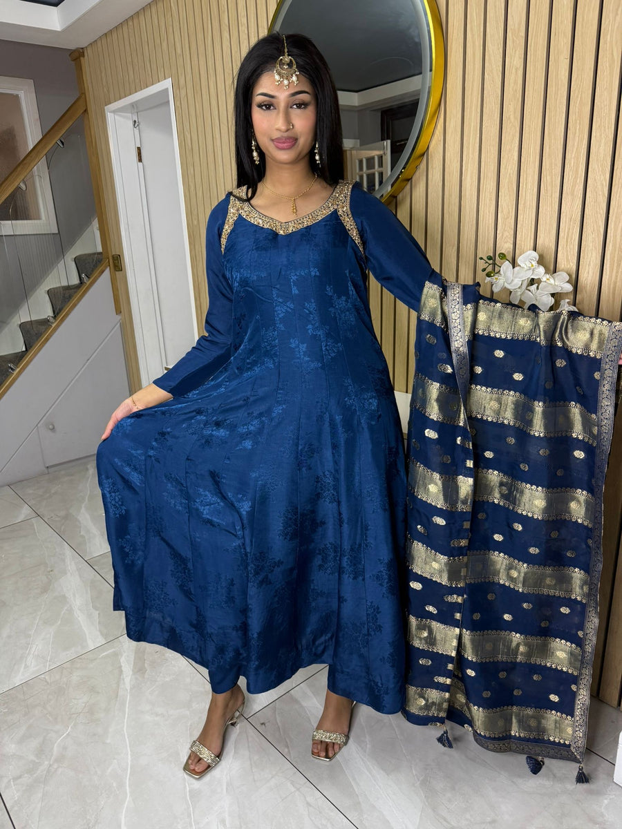 Kalsoom 3pc Indian Silk Frock U3-E5 – Zee Boutique